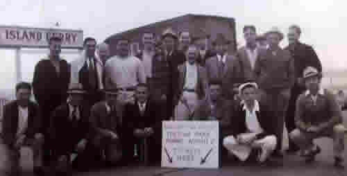 Photo of Italian Club picnic crew, 1940.